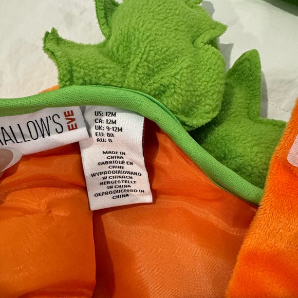 Pumpkin Halloween costume. Size 12 months. Like New - Picture 3 of 4